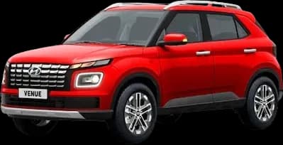 A red Hyundai Venue compact SUV