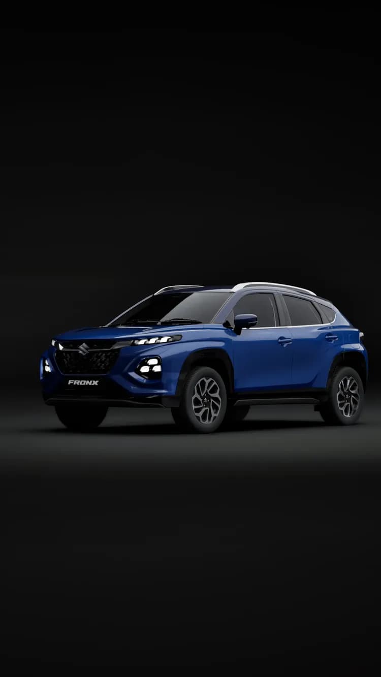 Maruti Suzuki Fronx compact crossover SUV in blue color